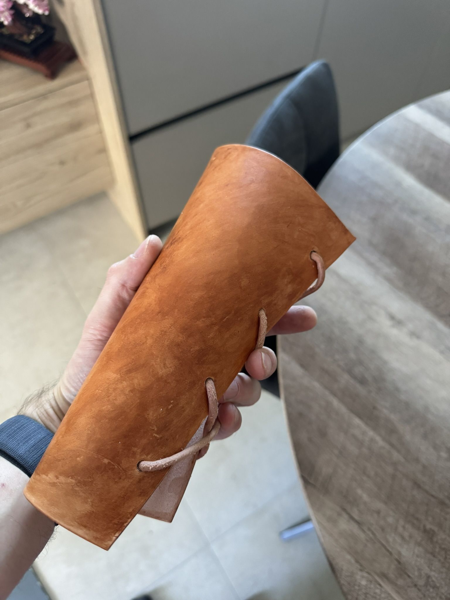 Handmade leather archery bracer