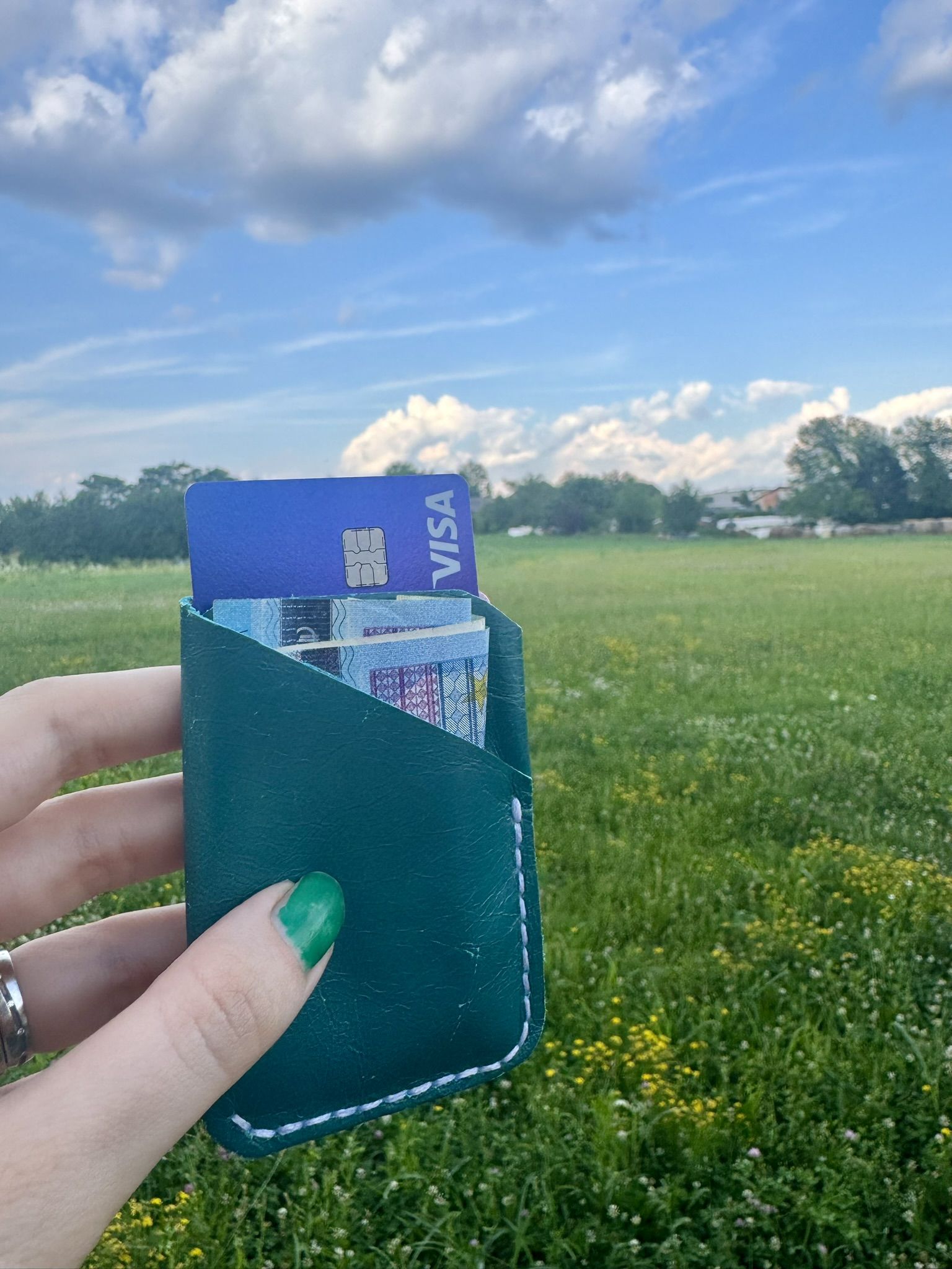 Handmade leather cardholder